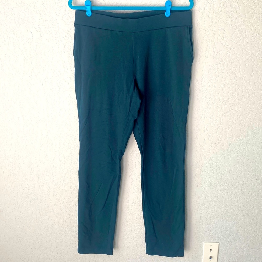 J. Jill Dark pine Green affinity slim leg French terry pants - Picture 3 of 8